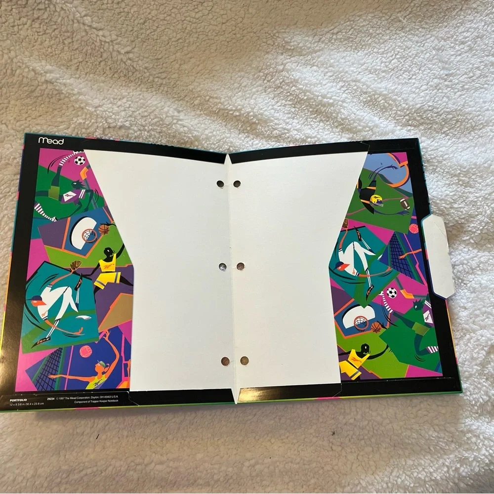 VTG Reebok & Mead 2 Pocket Folders Lot of 2 Sports Colorful 90s School Office
